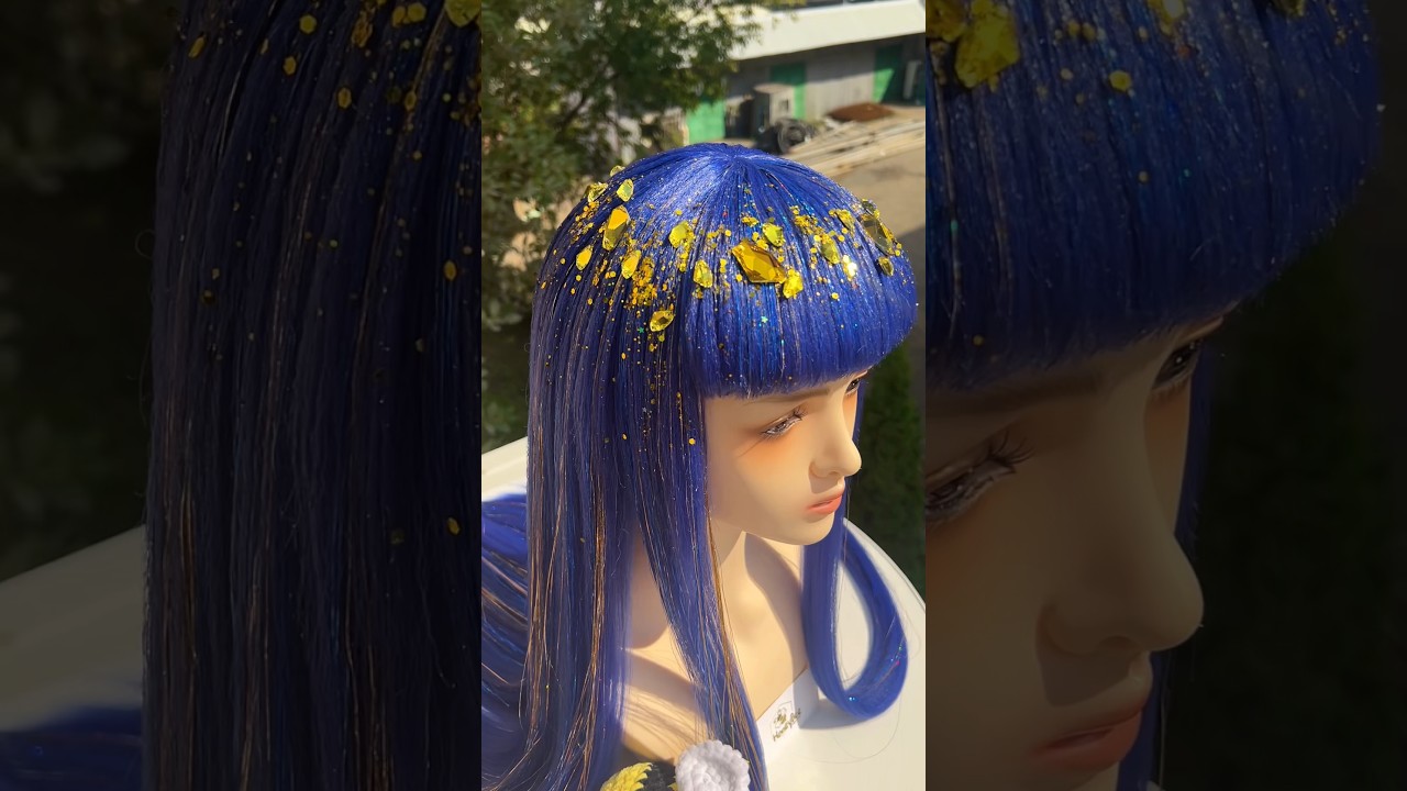 Укладка косплей парика на Ляпис Лазурь #косплей #housekinokuni #странасамоцветов