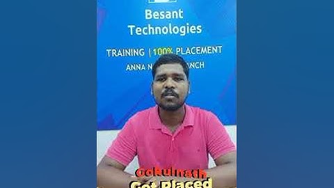 GOGULNATH A Student of Besant Technologies Anna Nagar got placed as Software Developer 3.4LPA