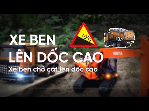 Video Xe ben điều khiển từ xa chở cát lên dốc cao | Ô tô máy... - youtube