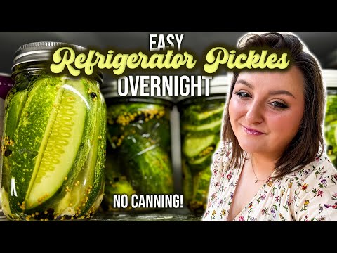 Easy FAST CRUNCHY refrigerator DILL PICKLES! - Can eat next day!
