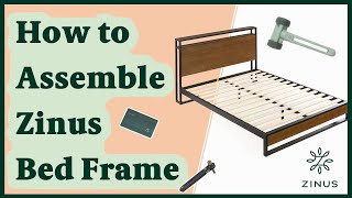 How to Assemble Your Zinus Suzanne Metal & Wood Platform Bed Frame with Headboard Shelf & USB Ports