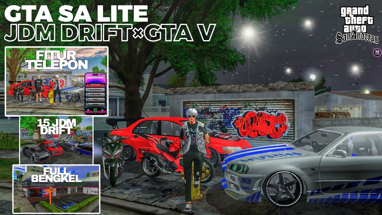 RILIS🔥GTA SA LITE FULL MOD JDM DRIFT STYLE FIVEM V23 TERBARU 2023 DI ANDROID !!