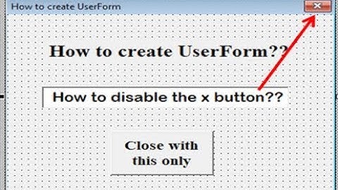 Excel VBA - How to create UserForm and disable close button?