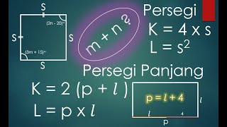 Segi Empat dan Segitiga : Latihan Soal keliling dan luas persegi dan persegi panjang #1