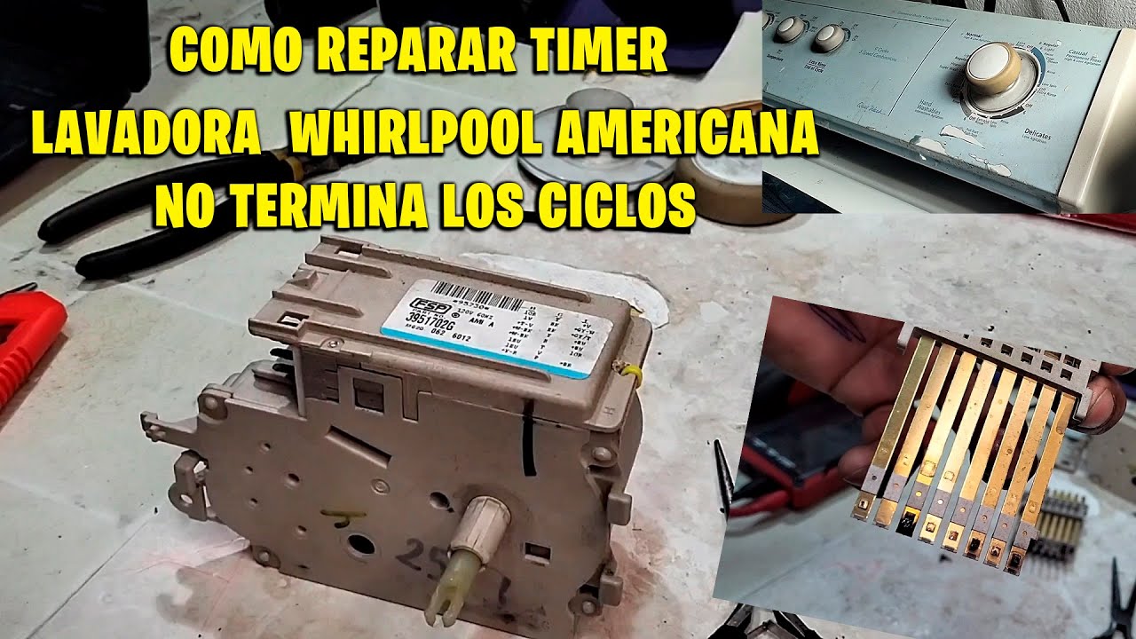 Lavadora Whirlpool americana de perilla no termina los ciclos / reparación del timer de programas
