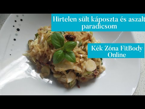 Hirtelen sült káposzta és aszalt paradicsom