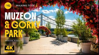 4K Walking Tour 2026 | Moscow River Walk – Krymskaya & Pushkinskaya Embankments