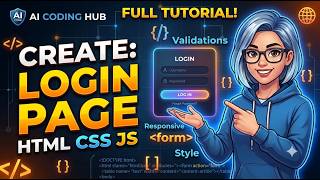 login Page Using HTML, CSS & JavaScript | Responsive UI Tutorial| Learning Hub