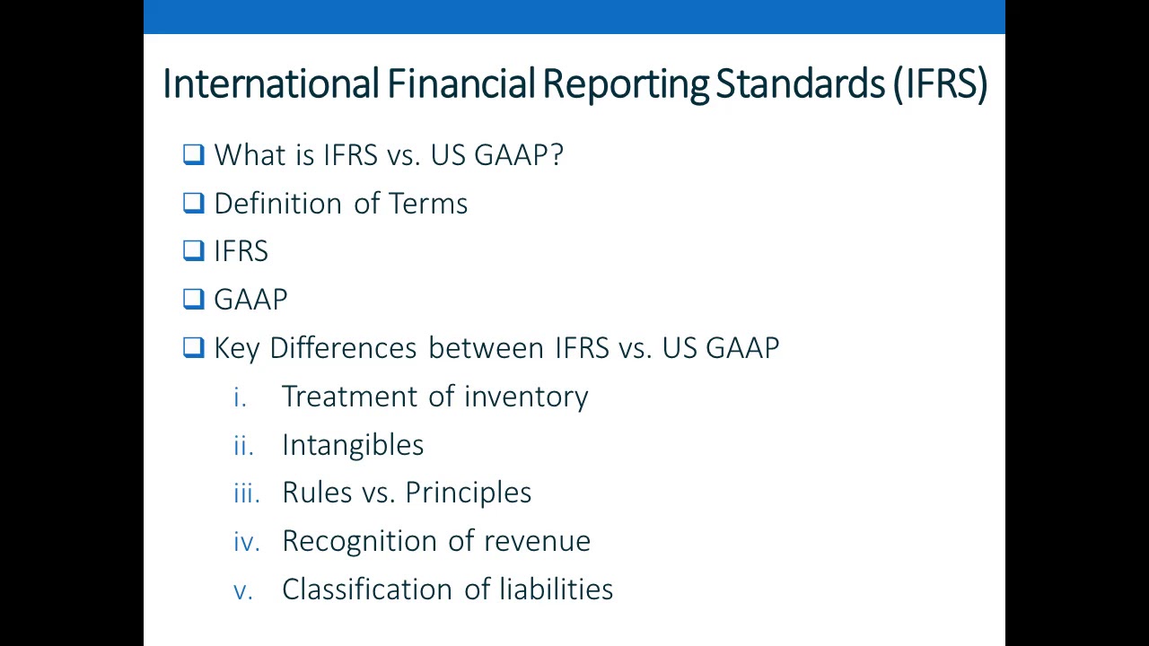 Difference between ifrs vs us gaap youtube
