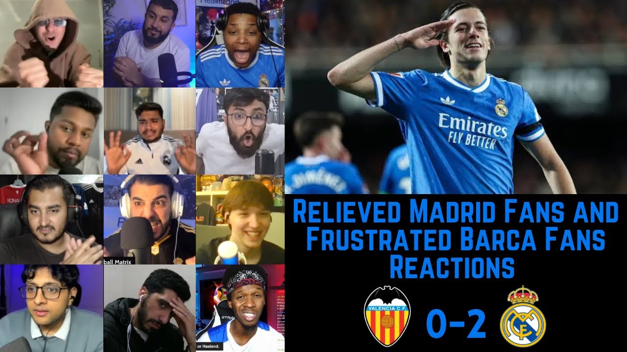 Relieved Madrid Fans and Frustrated Barca Fans Reactions to VALENCIA 0-2 REAL MADRID | La Liga GW 23