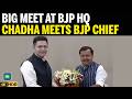 Nitin Nabin Meets Raghav Chadha, Sandeep Pathak, Ashok Mittal at BJP HQ