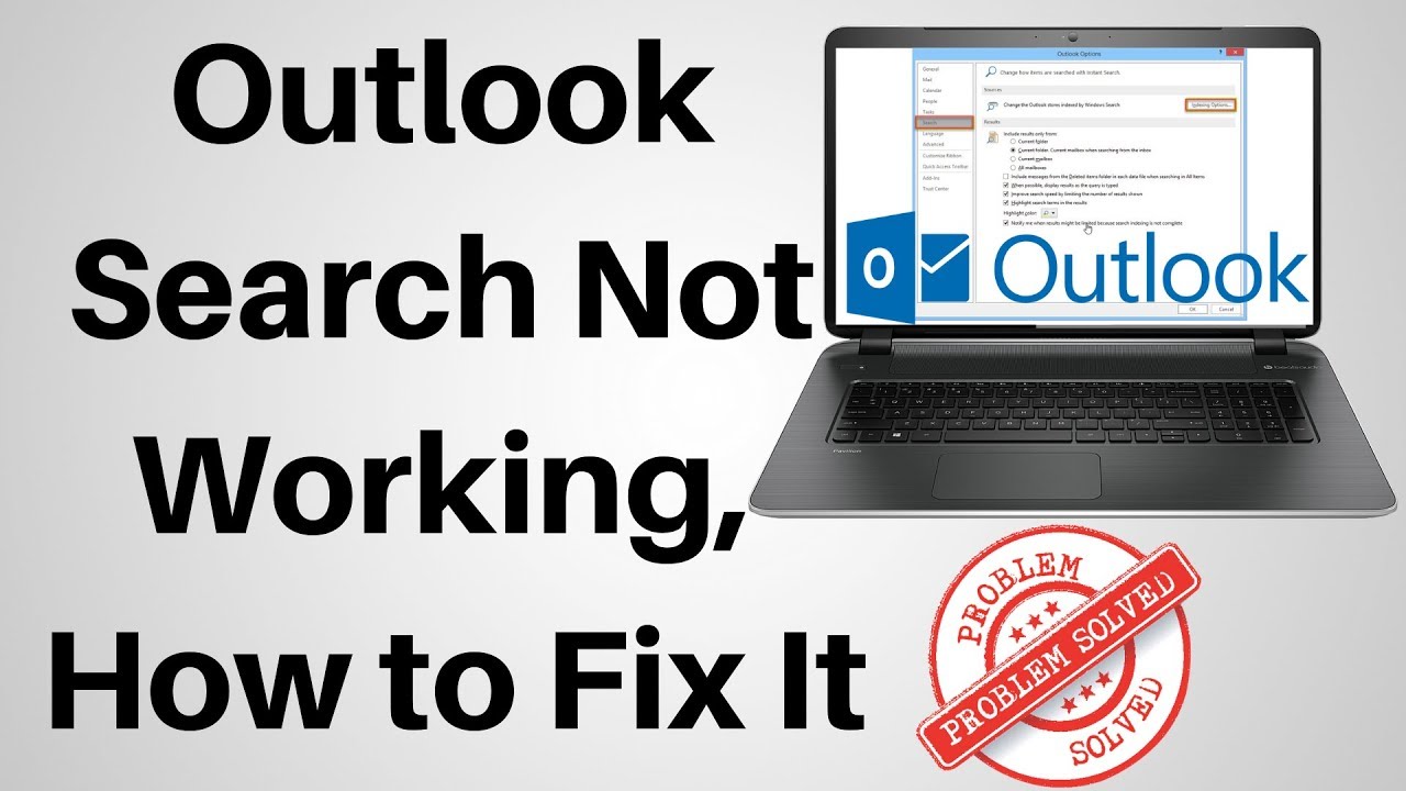 How to Fix Outlook Search Not Working YouTube