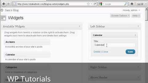 Video 14 Use Word Press Widgets in The Sidebar