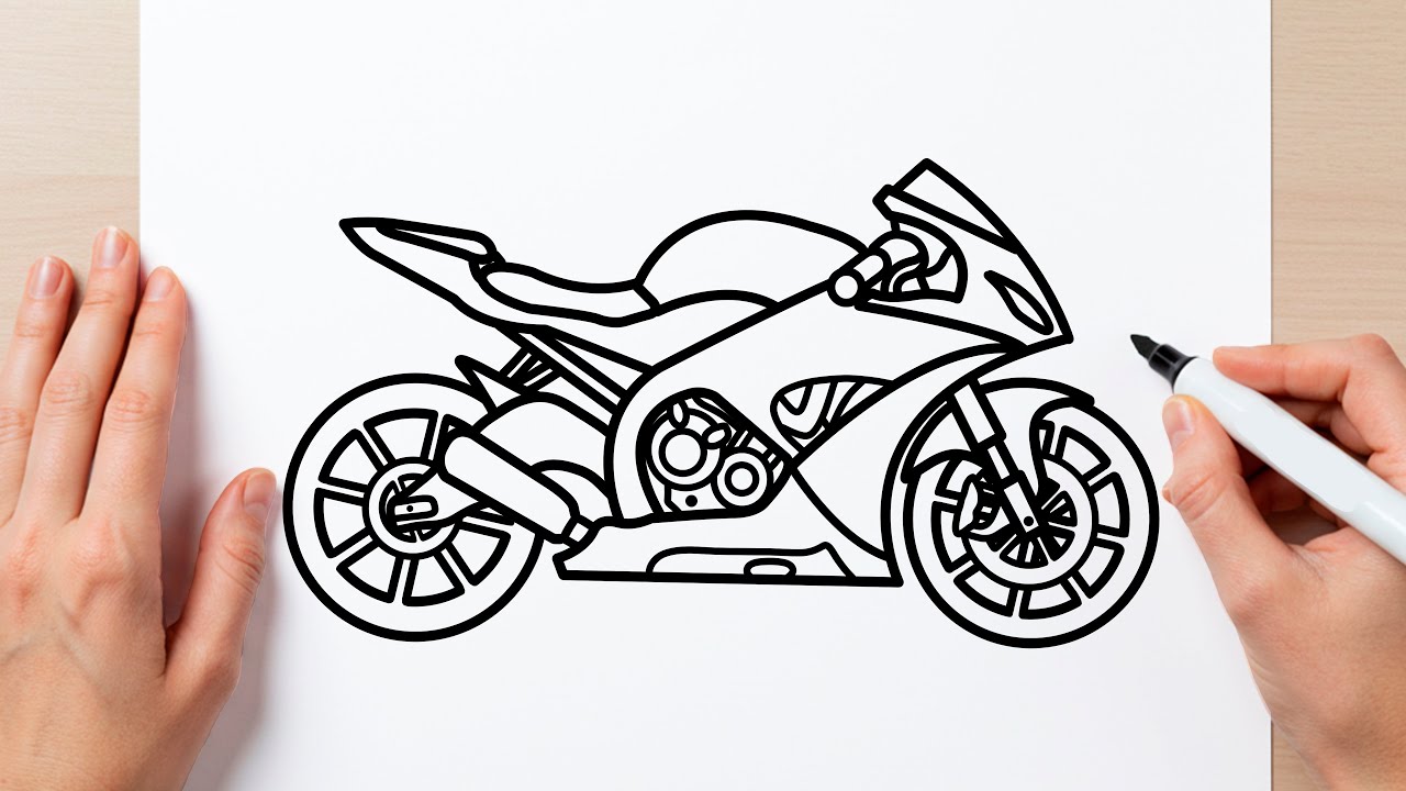 COMO DESENHAR UMA MOTO FÁCIL