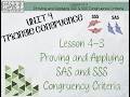 GEOMETRY: PROVING TRIANGLE CONGRUENCE SSS &amp; SAS