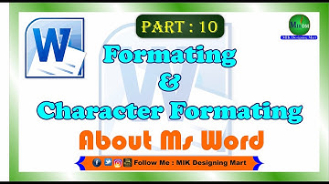 Character Formatting In MS Word (Hindi & UrdU) By #MIKDESIGNINGMART