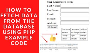 How to Fetch Data From the Database Using PHP Example Code - EP 3 - Coding Tutorials Hub