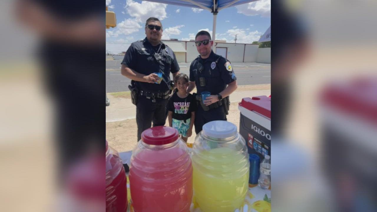 Odessa Fire Rescue and Police Department support local lemonade stand