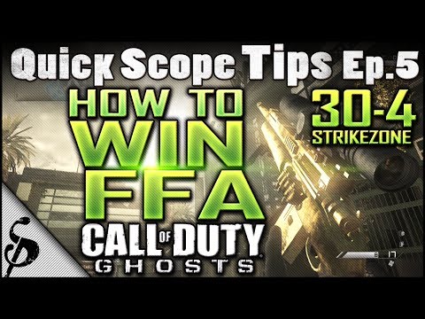 Call of Duty Ghosts Quick Scope Tips - Ep. 5 - FFA Tips - How to Win in Free For All | 30-4 Strikezone Pure Sniper Gameplay