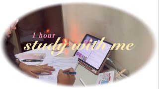 1 hour productive study with me | working on my college assignment