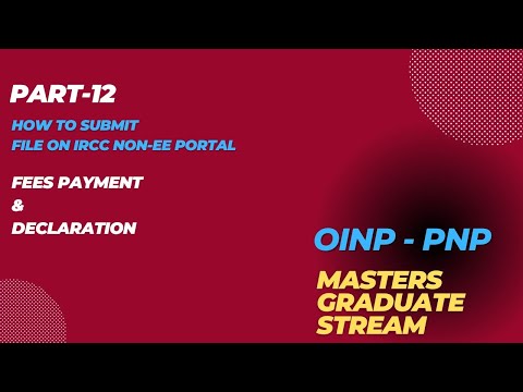 PART 12- Fees Payment (How to apply for OINP-Masters Graduate Stream || IRCC NON-EXPRESS ENTRY )