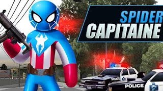 Spider Captain American Stickman Rope Hero Game #8 - Android Gameplay screenshot 5
