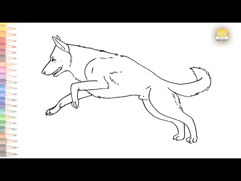 German Shepherd dog outline drawing | How to draw German Shepherd dog step by step | art janag