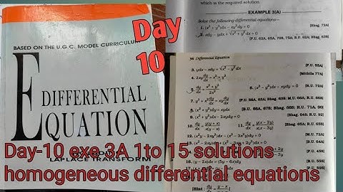 Differential equation lalji parsad B.sc /B.a homogeneous differential equations exe-3A 1to 15 solved