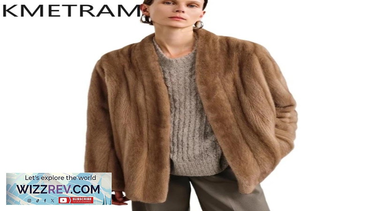 Natural Mink Fur Coat Woman High Quality V neck Real Fur Jacket Mulberry