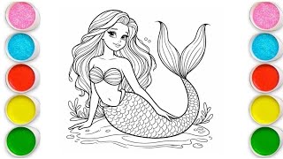 Cute Mermaid Drawing for kids Painting Coloring for kids Toddlers Let s Draw Together