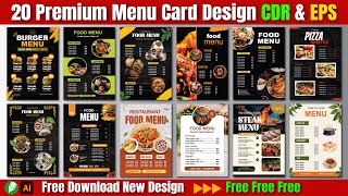 Menu Card CDR Free Download | Menu Card CDR File Free Download #menucard #menucarddesigncdr #menu