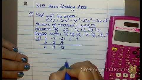 7.1E More Finding Roots 9/4/19