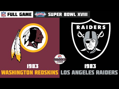 Madden NFL 2004 Historic Teams - 1983 Washington Redskins vs 1983 L.A. Raiders | Super Bowl XVIII