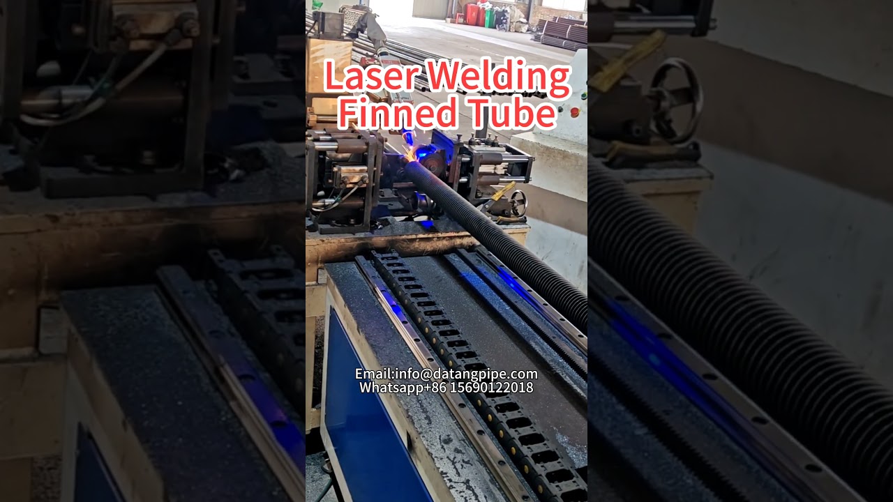 Laser welding finned tube.