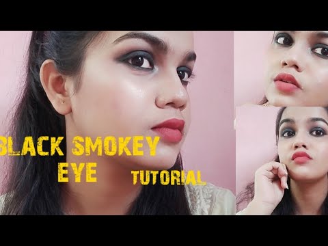 BLACK SMOKEY EYE With red lip||2020||style makeup N tips by Aly - YouTube