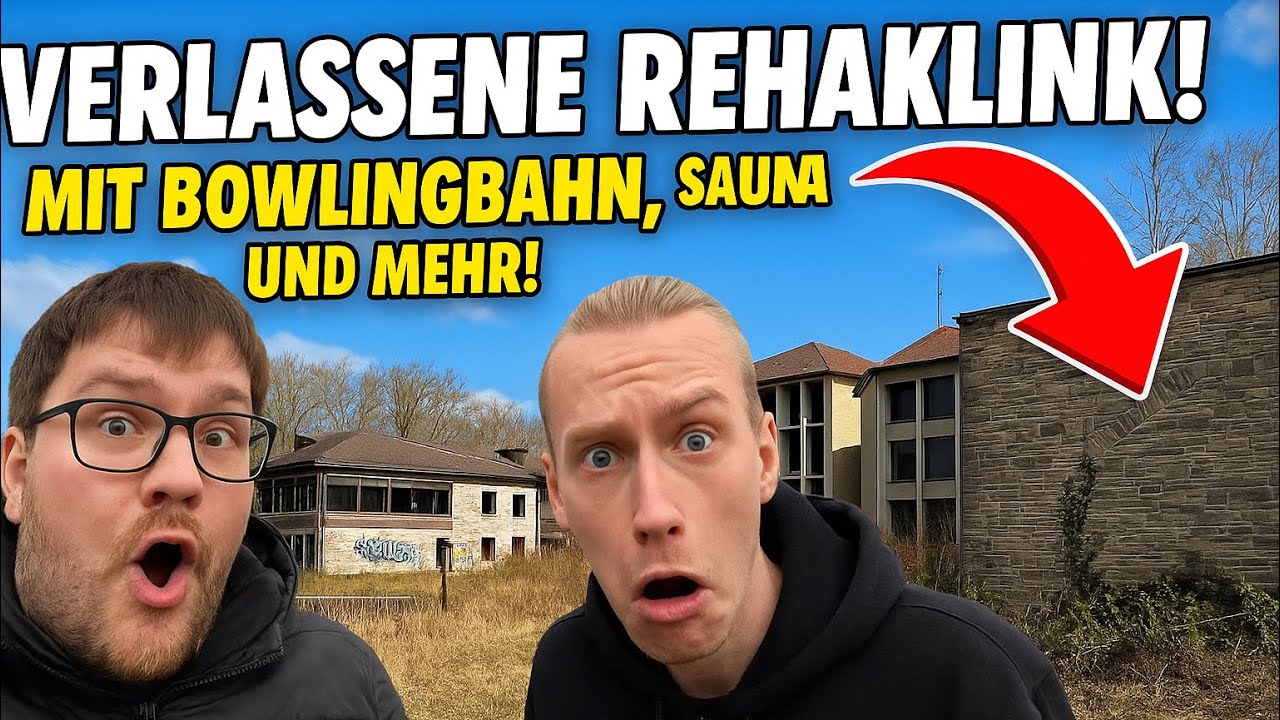 Übernachtung in Verlassener Rehaklinik! Drohnenabsturz, verlassene Kegelbahn und mehr! 😓😂