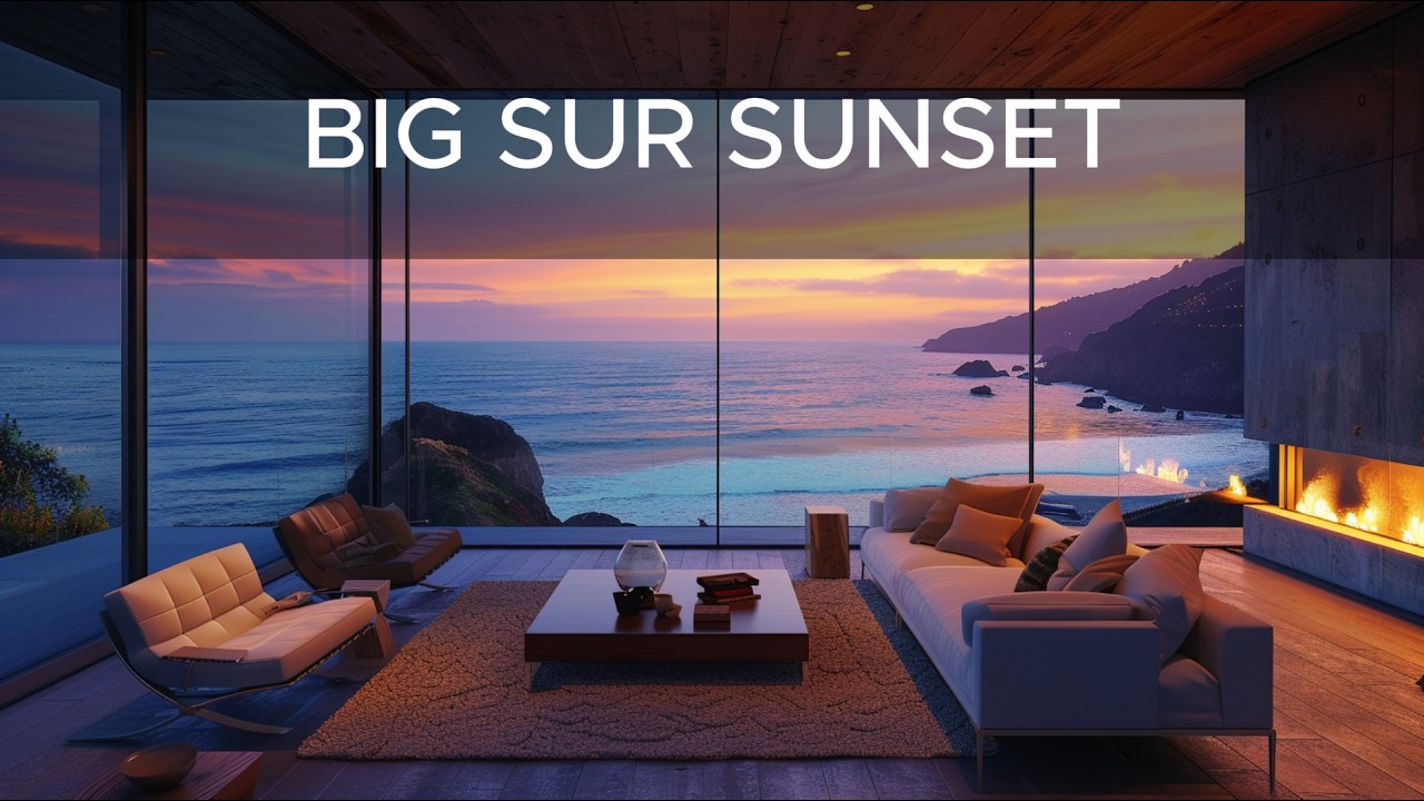 Big Sur Sunset Cliff House 🌅 90 Minutes of Ocean Guitar for Relax & Focus