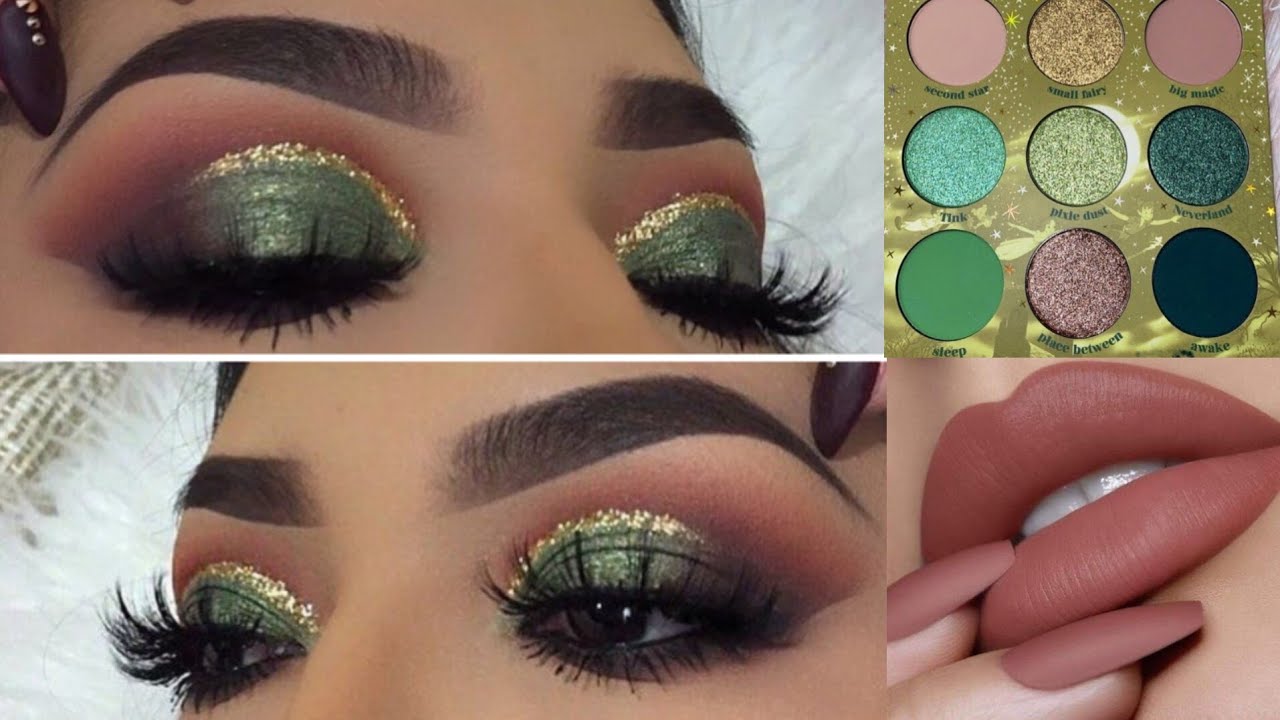 Natural Golden & green eye makeup tutorial for brown eyes practice on eye dummy 