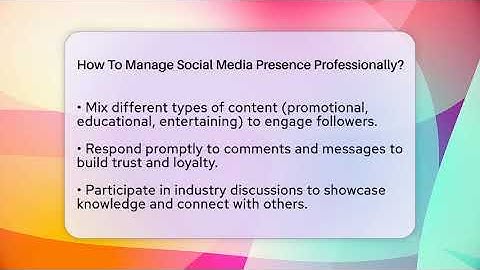 How To Manage Social Media Presence Professionally? - Everyday-Networking