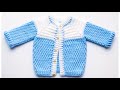 How to crochet easy baby sweater, crochet jacket, crochet cardigan for Boys and girls 6-9M #226