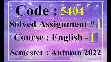 AIOU Code 5404 Solved Assignment No 1 Autumn 2022 | Baloch Academy
