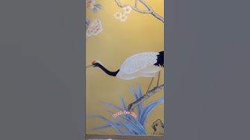 Bức tranh 3D chim hạc phong cách indochine chạm đến chiều sâu cảm xúc người xem.