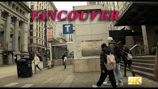 (4k). Walking Downtown Vancouver Canada - Feb 2, 2023