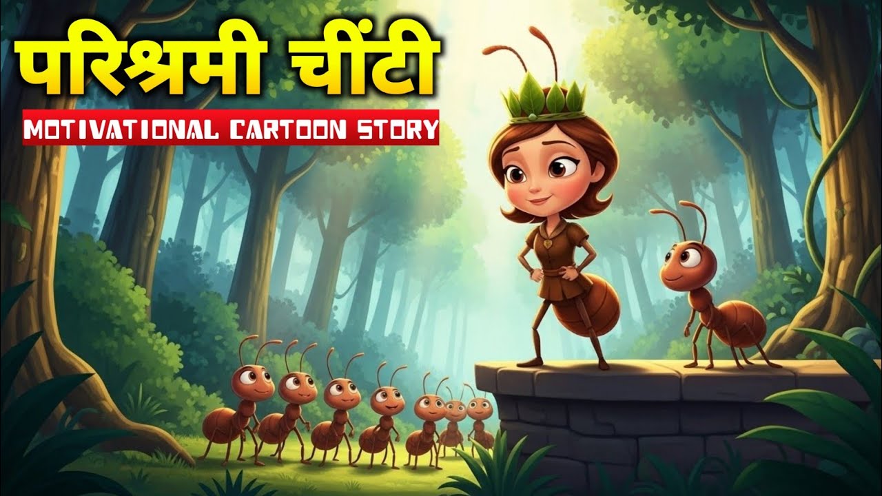 परिश्रमी चींटी | Hindi cartoon | Moral story | Hindi kahaniya 
