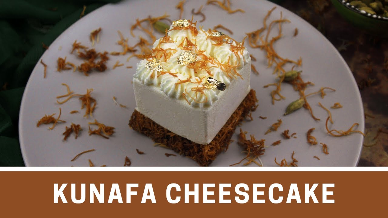 Kunafa Cheesecake Easy Baked Cheesecake Recipe, Easy Ramadan Dessert, ASMR Recipe YouTube