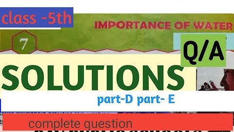 DAV class 5th science chapter 7 question answer |importance of water|good nice channel|