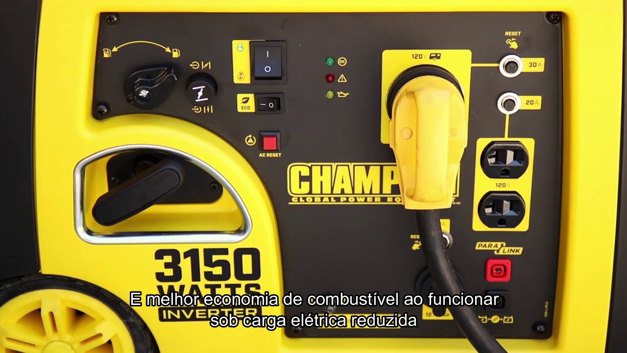 Gerador Champion 3150 Watt RV - YouTube