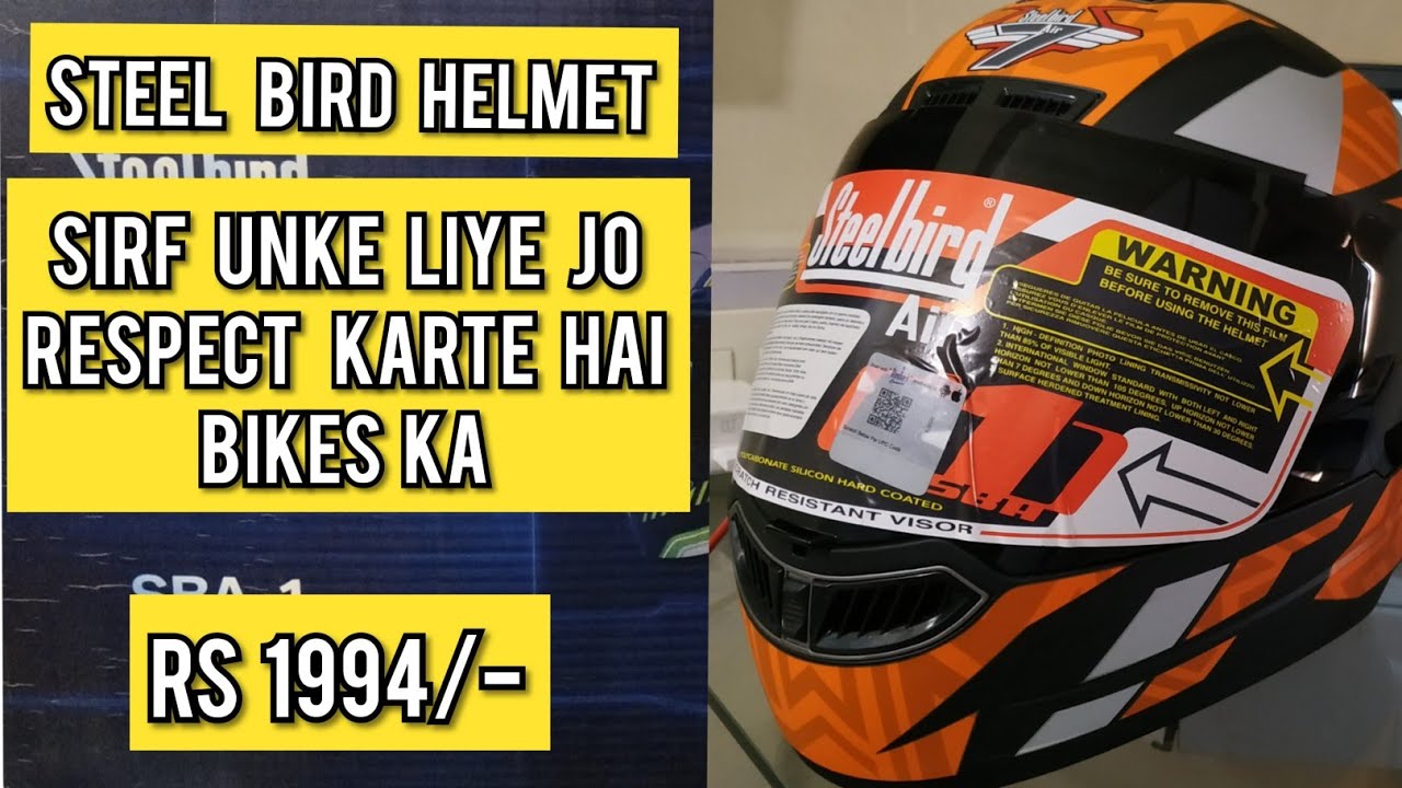 Steelbird helmet for man medium size YouTube