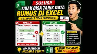 solusi tidak bisa tarik data rumus di excel fill handle