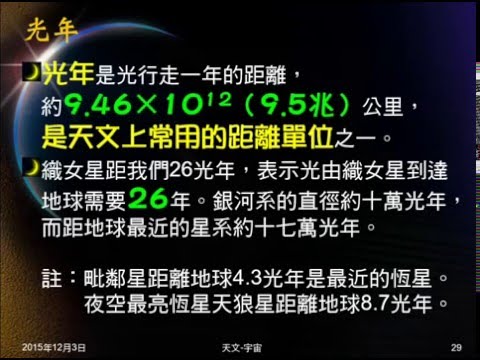 104學年地科＿天文06：光年；宇宙年齡